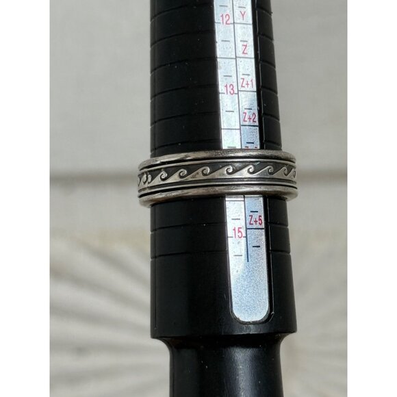 Vintage 90's 925 Silver Mexico Mens Wave Spinner Fidget Sz 14.5 Ring 10g - Picture 12 of 12